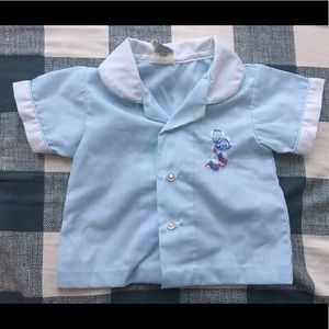 Boys’ Cotton Button-Down with puppy embroidery